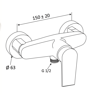 miscelatore doccia senza accessori MARIANI.mod ARTIC