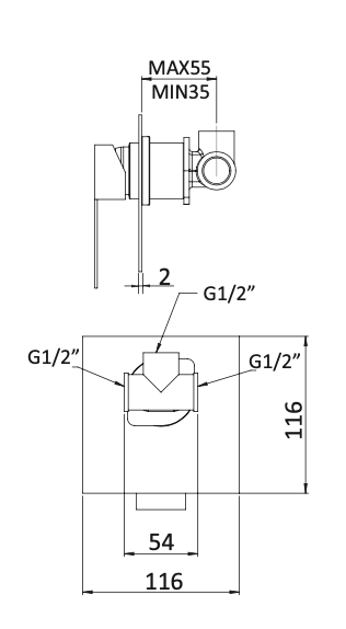 Rubinetto incasso doccia MARIANI.mod POLAR