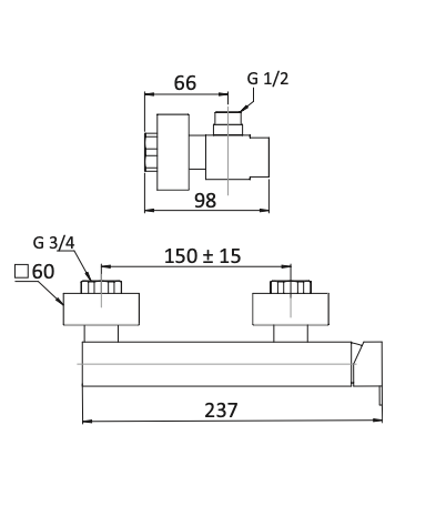 Miscelatore doccia senza accessori MARIANI.mod POLAR