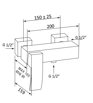 Rubinetto doccia senza accessori MARIANI.mod MARTE