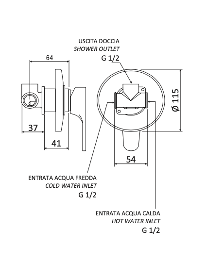 Rubinetto Incasso doccia MARIANI.mod SURF