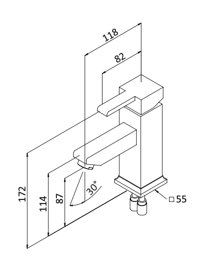 Rubinetto per Lavabo con scarico automatico 1.1/4 MARIANI.mod QUADRA