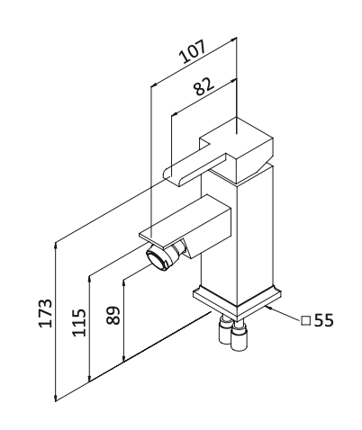 Rubinetto Bidet con scarico automatico 1.1/4 MARIANI.mod QUADRA