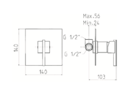 Rubinetto Incasso doccia MARIANI.mod QUADRA