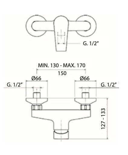 Rubinetto per doccia senza accessori MAMOLI.mod LOGOS