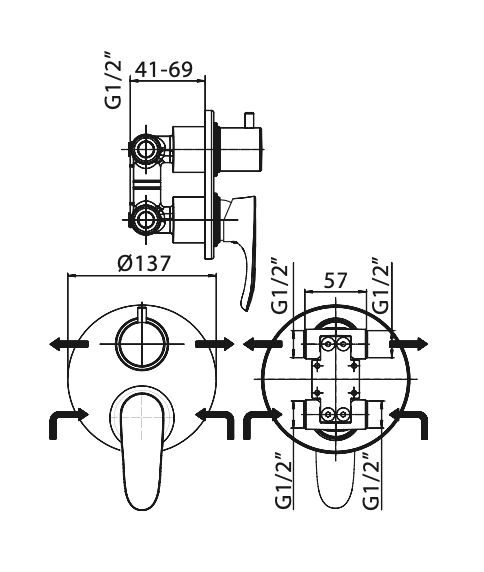 Rubinetto Incasso doccia completo MAMOLI.mod SMILE