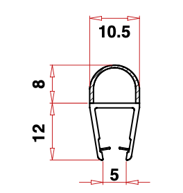 Guarnizione Box Doccia - P409/6 - Profilo P6 6/8 Vetro 6/8