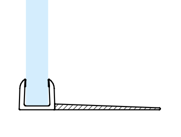 Profilo doccia - PG016.20 - Profilo F3 Vetro 6 Baffo 20