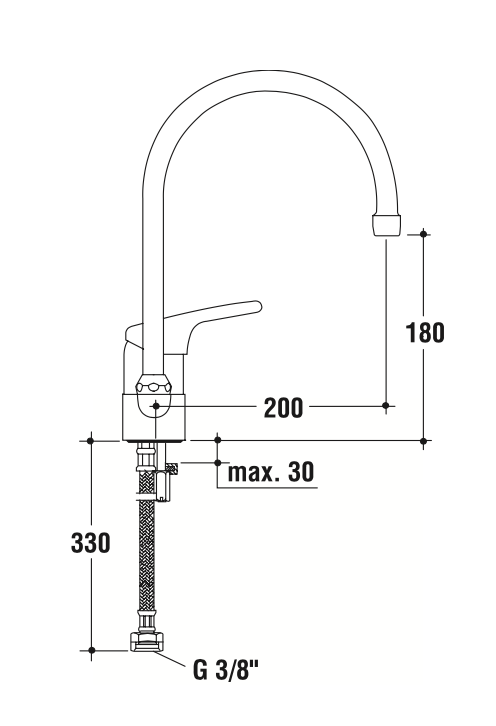 Rubinetto per cucina MIXTECH - MOD. kitchen inox 3 vie