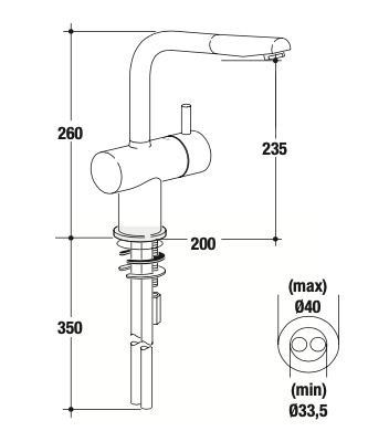 Rubinetto cucina con doccetta estraibile MIXTECH - MOD. inox