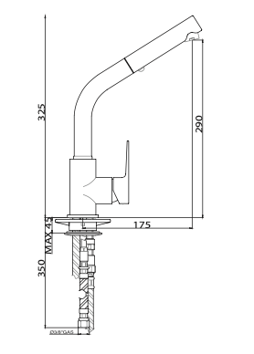 Rubinetteria cucina con doccetta GABOLI LUIGI - MOD. KHUGA