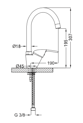 Rubinetto cucina bocca alta MARIANI - MOD. astro 2