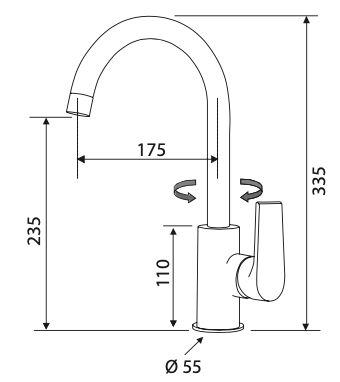 Rubinetto per cucina bocca alta MARIANI - MOD. artic
