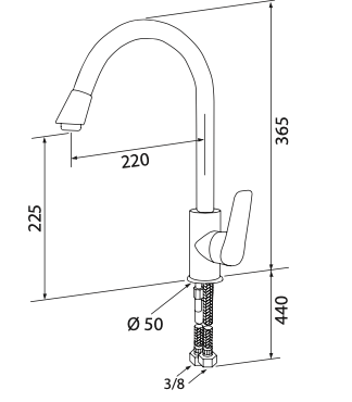 Rubinetto lavello cucina bocca alta MARIANI - MOD. essenza