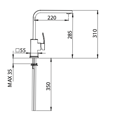 monoforo bocca alta squadro MARIANI - MOD. marte