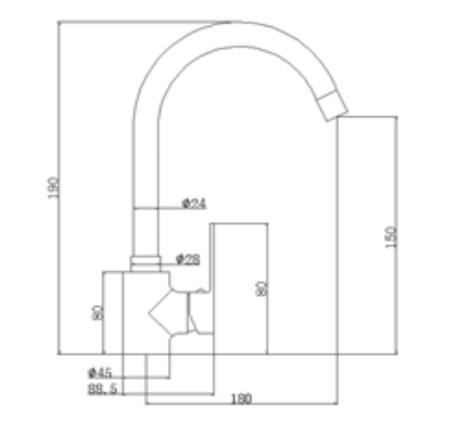 Rubinetto per cucina bocca alta MIXTECH - MOD. tonda