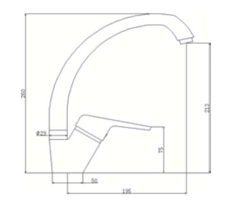 Rubinetto lavello cuina bocca alta MIXTECH - MOD. venus