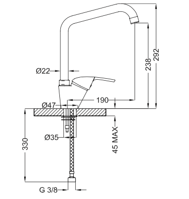 Rubinetto per cucina MIXTECH - MOD. maestrale