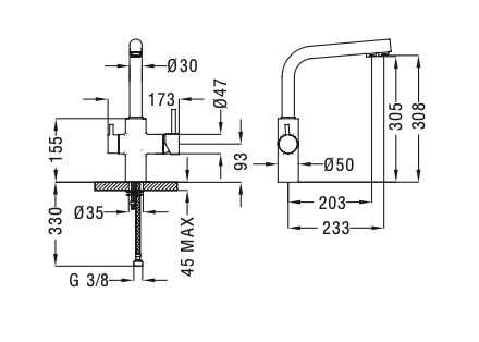 Rubinetto cucina lavello doppia erogazione MIXTECH