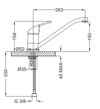 Rubinetto cucina MIXTECH - MOD. maestrale