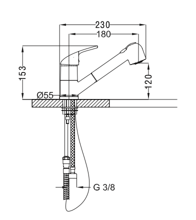 Rubinetto per cucina con doccetta estraibile MIXTECH - MOD. venus