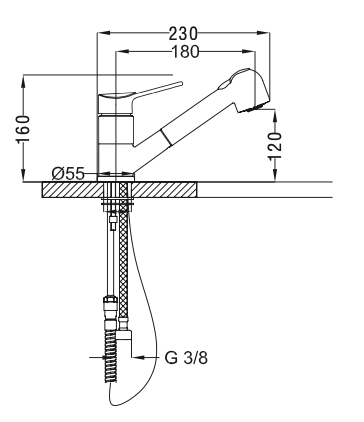 Rubinetto cucina con doccetta estraibile MIXTECH - MOD. midi