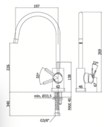 Rubinetto lavello cucina bocca alta PAFFONI - MOD. berry