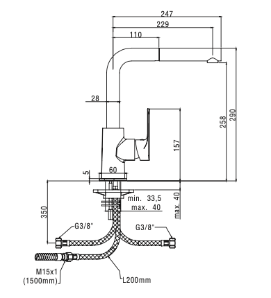 Rubinetto per cucina PAFFONI - MOD. sly