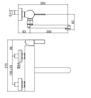 Rubinetto lavello a muro PAFFONI - MOD.