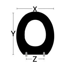 Tavoletta WC Universale. X: 368mm / Y: 410mm / Z: 130-185mm