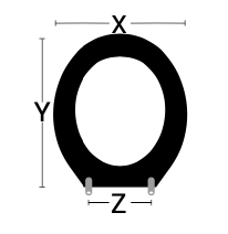 Tavoletta WC Universale. X: 368mm / Y: 420mm / Z: 130-185mm