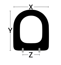 Sedile WC universale - X:350mm - Y:448mm - Z:117/222mm