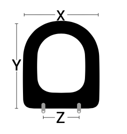 Coprisedile WC adattabile per Dolomite: X:352mm - Y:443mm - Z:135-159mm