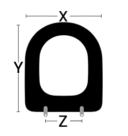 Coprisedile WC universale. X: 352mm - Y: 452mm - Z: 117-222mm