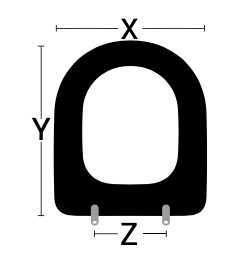 Tavoletta WC adattabile. X 352mm - Y 452mm - Z 148-203mm