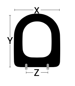Tavoletta WC Adattabile: X:358mm - Y:432mm - Z:126-176mm