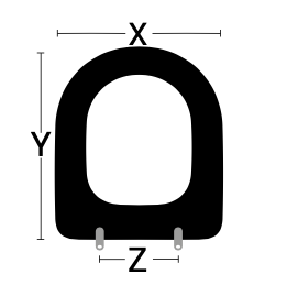 Tavoletta WC Adattabile in Plastica: X:358mm - Y:432mm - Z:127-177mm