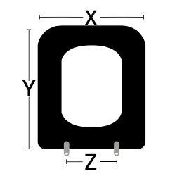Tavoletta WC regolabile - X:349mm - Y:433mm - Z:146-194mm