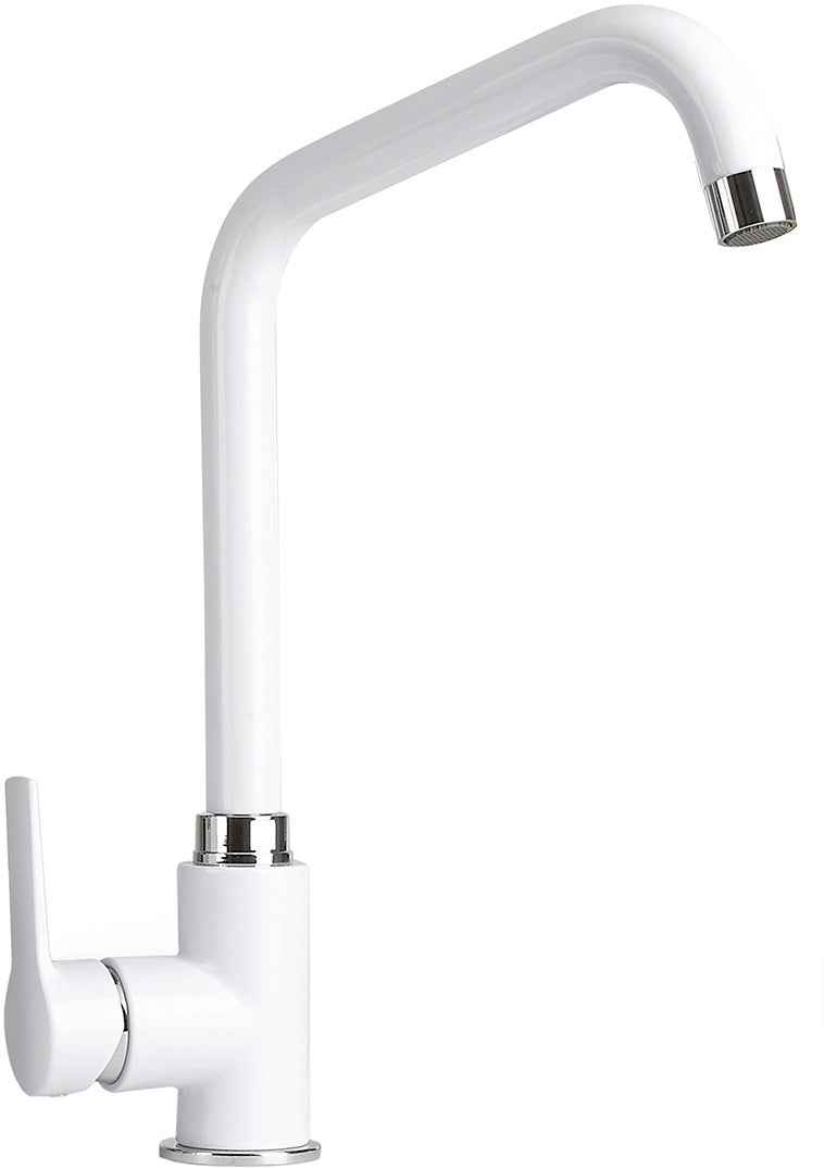 Rubinetteria lavello cucina BOCCA ALTA A SQUADRA BIANCO OPACO GABOLI LUIGI - MOD. KHUGA-