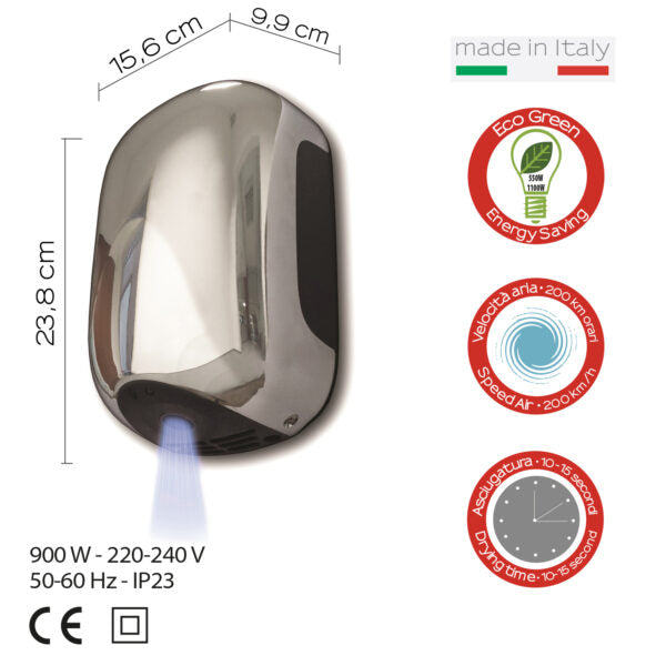 alize' asciugamani elettrico cromato