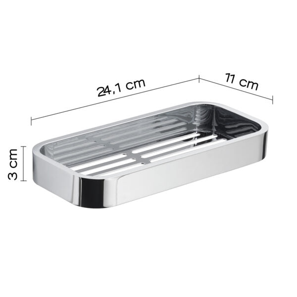Portaoggetti doccia rettangolare cromato "Outline"