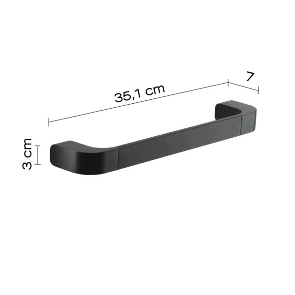 Porta asciugamani/maniglione 35 cm nero matt "Outline"