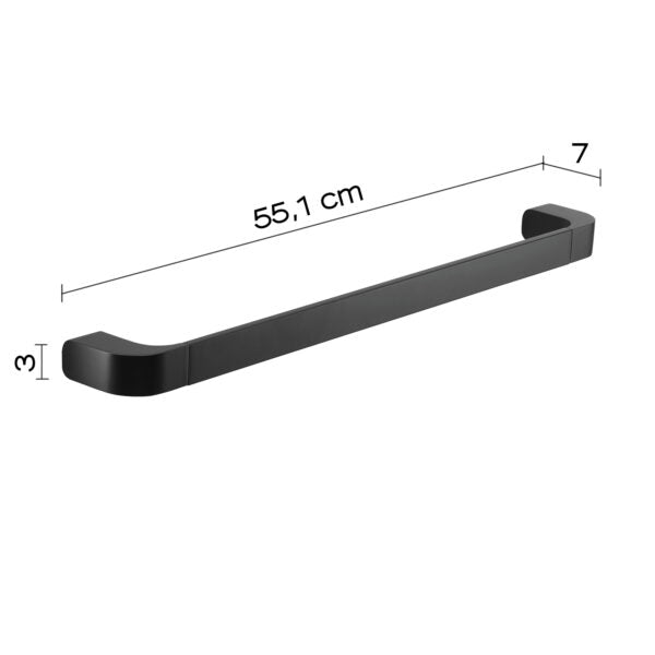 Porta asciugamani/maniglione 55 cm nero matt "Outline"