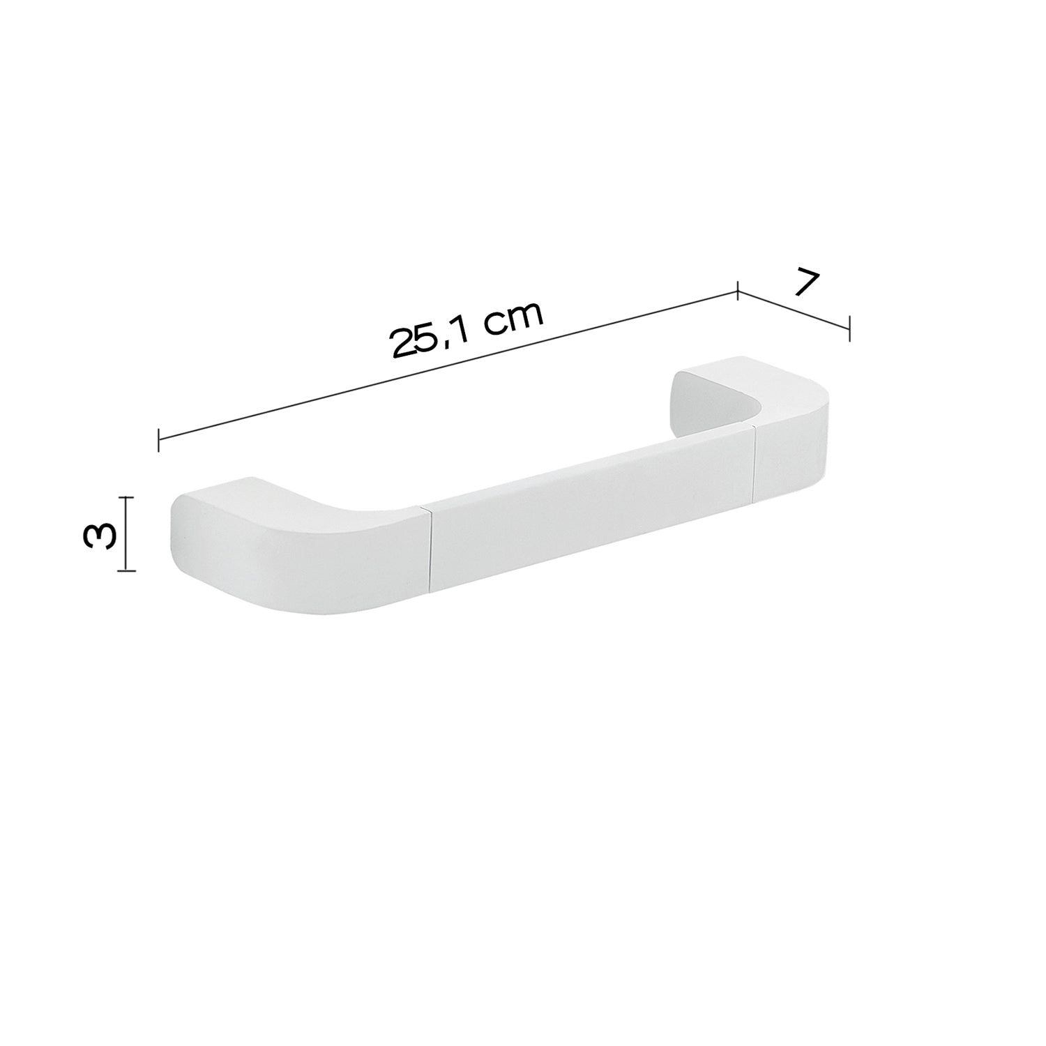 Porta asciugamani/maniglione 25 cm bianco matt "Outline"