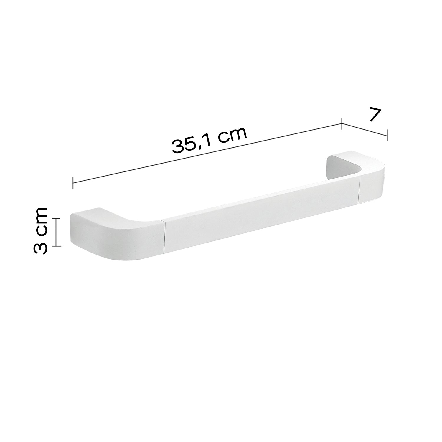 Porta asciugamani/maniglione 35 cm bianco matt "Outline"