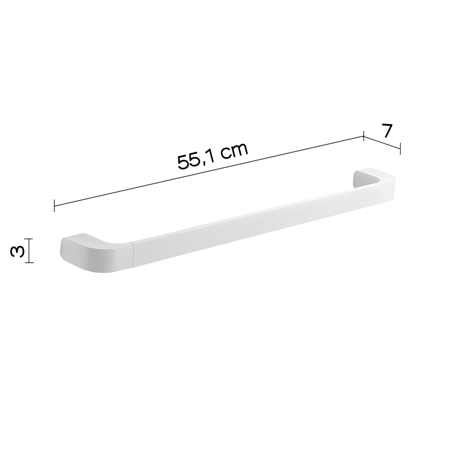 Porta asciugamani/maniglione 55 cm bianco matt "Outline"