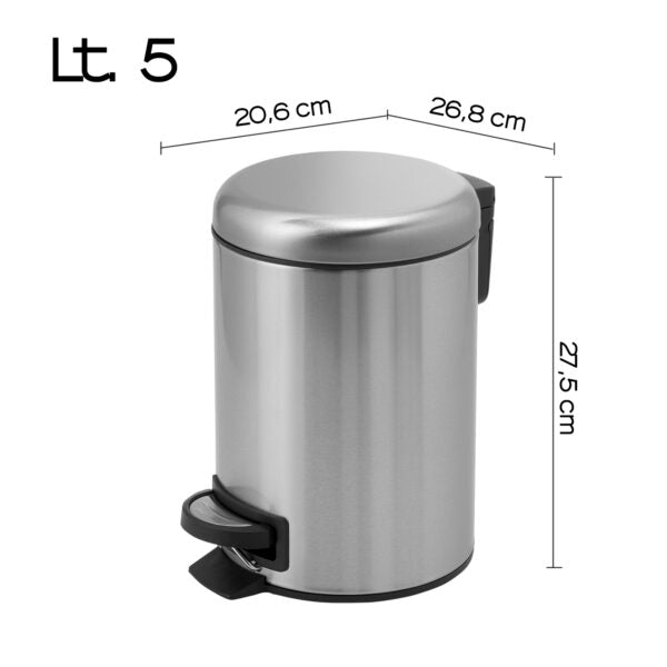 Portarifiuti 5 lt satinato "Potty"