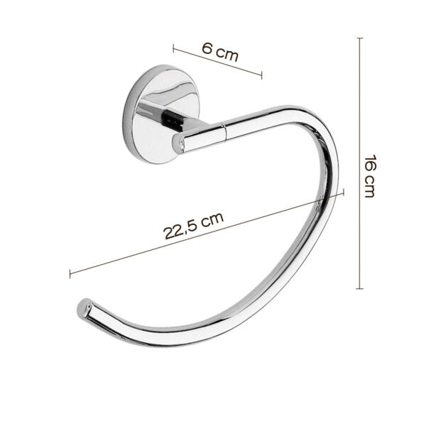 Porta asciugamani ad anello cromato "Vermont pro"