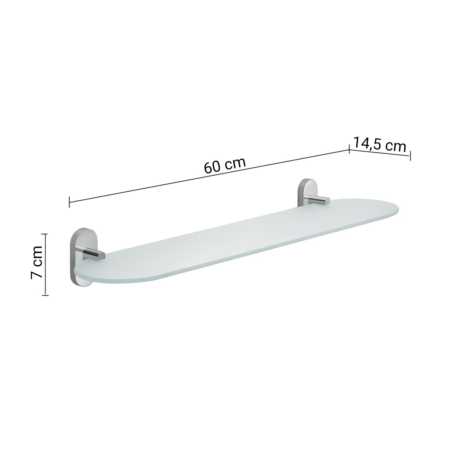 Mensola 60 cm cromato "Febo"