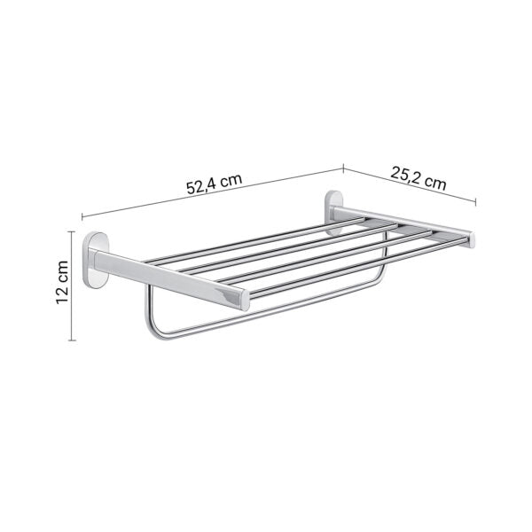 Mensola portasciugamani doppia cromato "Febo"
